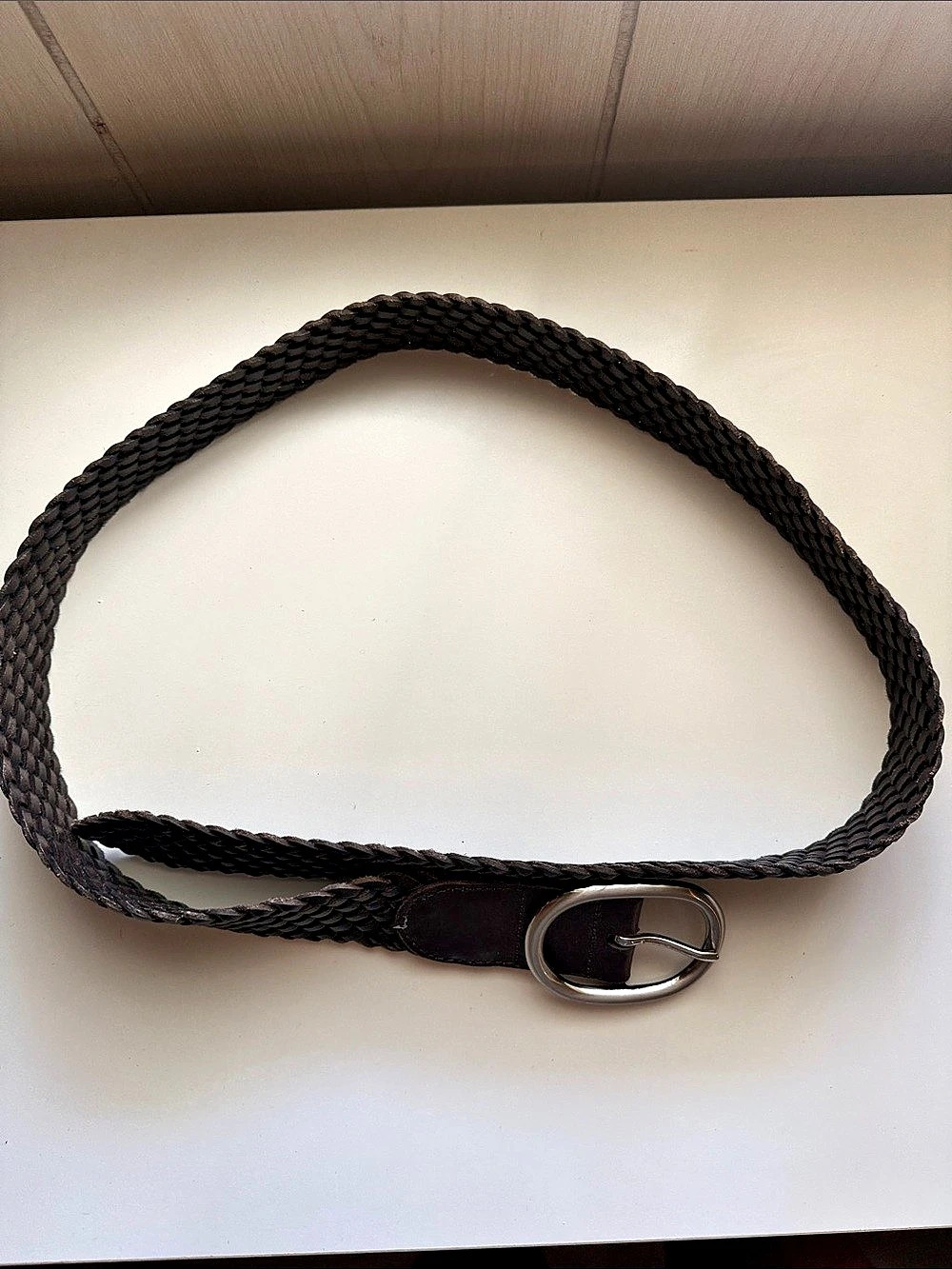 13Braided Leather Belt in Brown